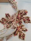 Cupcakes   Cashmere 72    Beaded Garland Autumn Fall Harvest Leaves Cranberry Gold