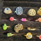 Metal Rings 60 s 70 s Vending Machine Toy  Gumball-all Marked Made In Hong Kong