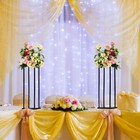 2 Pcs 28 Inches Matte Black Wedding Flower Stand Metal Vase Column Pillar Center