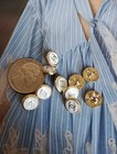 Tiny  Lot Of 10  Designer Button Chanel Button 10 Mm Replacement Gold Tone 
