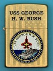 2011 Uss George H  W  Bush Freedom At Work Brass Zippo Lighter New