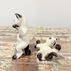 Vintage Siamese Kitten Kittens Cat Cats  Playing Figurines  Ceramic 2 Pc Vtg