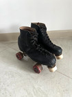 Vintage Roller Skates Size 6 Black Chicago Fo Mac Wheels Quad Leather