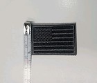 Mini American Flag Embroidered Patch Iron On  1     1-1 2  Black   Grey