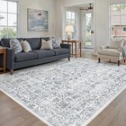  Navy Blue Area Rug 8x10 Machine Washable Large Vintage Living Room Distressed 