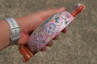 C0065  Famille Rose Wall Vase With Boy   Bumper Harvest  Qianlong Mark