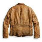 Men s Gold Rush Vintage 1920s Distressed Tan Real Leather Trucker Jacket Classic