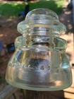 Hemingray Soft Green Glass Insulator With Wooden Pin 36-54   