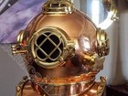 New Vintage Nautical Copper Mark V Usa Navy Marine Diving Divers 18  Helmet