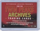 2019 Rittenhouse Twin Peaks Archives - Promo Card - Welcome To Twin Peaks - P1