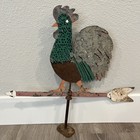 Vintage Rooster Cutout Weather Vane Hand Made Metal