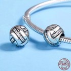 Volleyball 925 Sterling Silver Charm For Bracelet