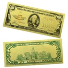 Souvenir Us 100 Dollars Gold Foil Plastic Banknotes 10pcs In Envelope Home Decor