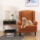 Wingback Chair Cover 2-piece High Stretch Velvet Wing Back Chair Slipcovers