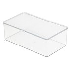 Clear Plastic Storage Bin With Lid  Makeuo Holder  Fridge Organizer  Medium