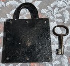 Antique 18th Or 19th Century Riveted Steel Large Square Padlock