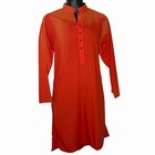 Orange Mid East Style African Men Long Formal Top  Shirt