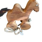 Vintage Wooden Camel Children   s Pull Toy All Wood Camel On Wheels With String