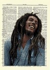 Bob Marley Dictionary Art Print Poster Picture Vintage Gift Musician Collectible