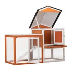 2-story Wooden Rabbit Hutch Bunny Cage Chicken Coop Pet House For Small Animals 