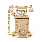 Vintage Telephone Trinket Box - Hand Painted Enamel Jewelry Storage  Home Decor