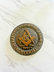 Vintage National Lodge 12 Freemason Masonic 4  Medallion Coin Brass 1846-1946 A