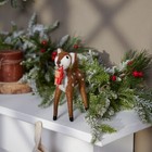 Primitives By Kathy Christmas Fawn Deer Wreath Felt Critter Holiday Decor Mouse