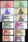 Croatia 12 Pcs Set  1 To 500 1000 2000 5000 To 100000 D 1991 1993  Unc  Pr a Low