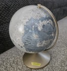 Vintage Replogle 6  Metal Moon Lunar Globe Shows 1960s Landing Impact Sites New