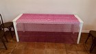 Table Overlay 72 X 72 Square Pink Scroll  Party Decorations