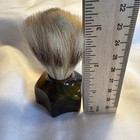 1950   s Germany Bakelite Marbled Gold Green Unique Shape Base Shaving Brush