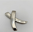 Vintage 925 Marked Thailand Mcm Silver X Kiss Brooch Pin