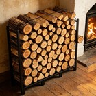 4ft Firewood Rack Outdoor Heavy Duty Metal Fire Wood Rack For 1000lbs Capacity