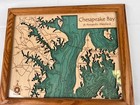 Chesapeake Bay Annapolis Maryland Wood Cutout Map Framed Handmade Wall Decor Art