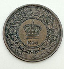 1864 Nova Scotia 1 2 Cent Km 7 Bronze Canadian Province Queen Victoria Scarce