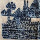 Vintage Thai Temple Rubbing Handmade Paper Wall Art Royal Barge 22x20