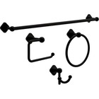 4 Piece Bathroom Accessories Set Towel Bar Toilet Paper Holder Ring Hooks New