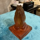 Vintage 6 5    X 4   x4    Lucite - Resin  Amber Praying Hands By Atlantic Mold Co  