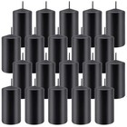 Set Of 20   2-inch Wide X 4-inch Tall Black Pillar Candles - Elegant D  cor For 