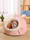 Pet Dog Cat Bed Puppy Cushion Cave Kennel Cozy House Soft Grey Pink Nest Igloo