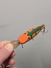 Old Vintage Antique  Hand Carved Made Painted Wood Folk Art Fishing Lure Plug