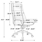 Genuine Leather Ergonomic Office Chair Swivel Armless Seat High Back