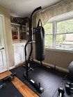 Everlast Freestanding Heavy Bag Stand W  Speed Bag Platform   Hanging Bag Black