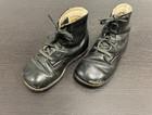 Vintage 1930s Leather High Tops Baby Shoes With Laces - Hard Soles