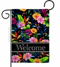 Tropical Welcome Floral Garden Flag Decorative Small Gift Yard House Banner
