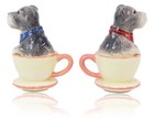 Schnauzer Puppy Love 3 Inch Ceramic Stoneware Salt And Pepper Shaker Set