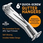 Quick Screw 6 Inch Gutter Hangers - 100 Pack - Gutter Brackets 6 Inch With Bo   