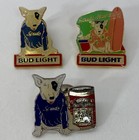 Lot Of 3 Vintage Budweiser Spuds Makenzie Bud Light Beer Pin Dog Enamel Pins