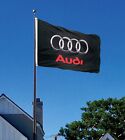 Audi Racing Car Logo Flag 3x5 Ft Banner Black Flag 4 Garage Room Wall Shop Decor