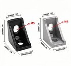 2020 Corner Angle Bracket Aluminum Extrusion Profile T Nuts Screws Black Sliver